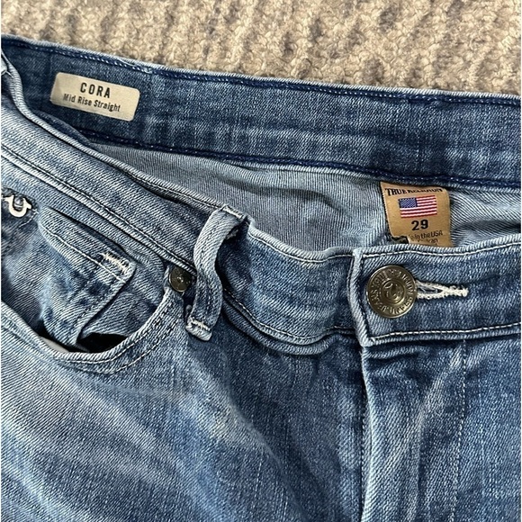 TRUE RELIGION Cora Mid-rise Straight jeans with fray - Picture 3 of 7